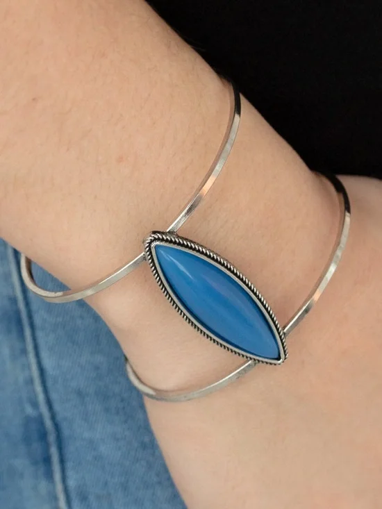 What You SEER Is What you Get Silver Toned Cuff Bracelet - Picture 2 of 2